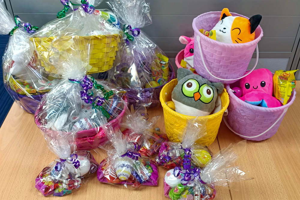 Some of the prizes for the Easter Festival.