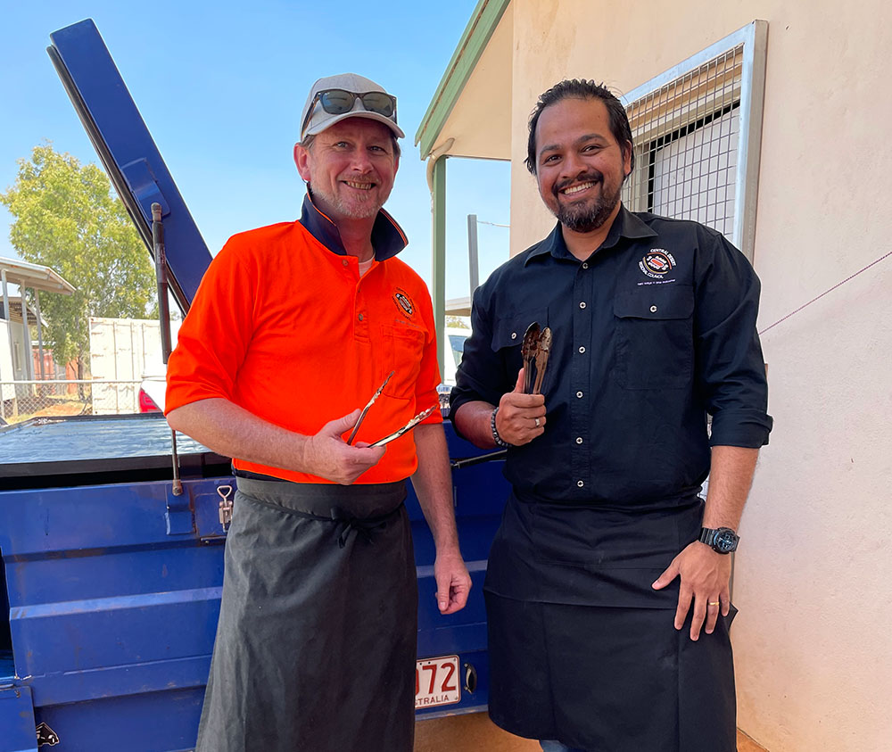 Karl Chandlers, Senior Coordinator, Risk and WHS, and Fabian Baptist, Coordinator Children and Library Services – Operations, ran the barbecue on the day.